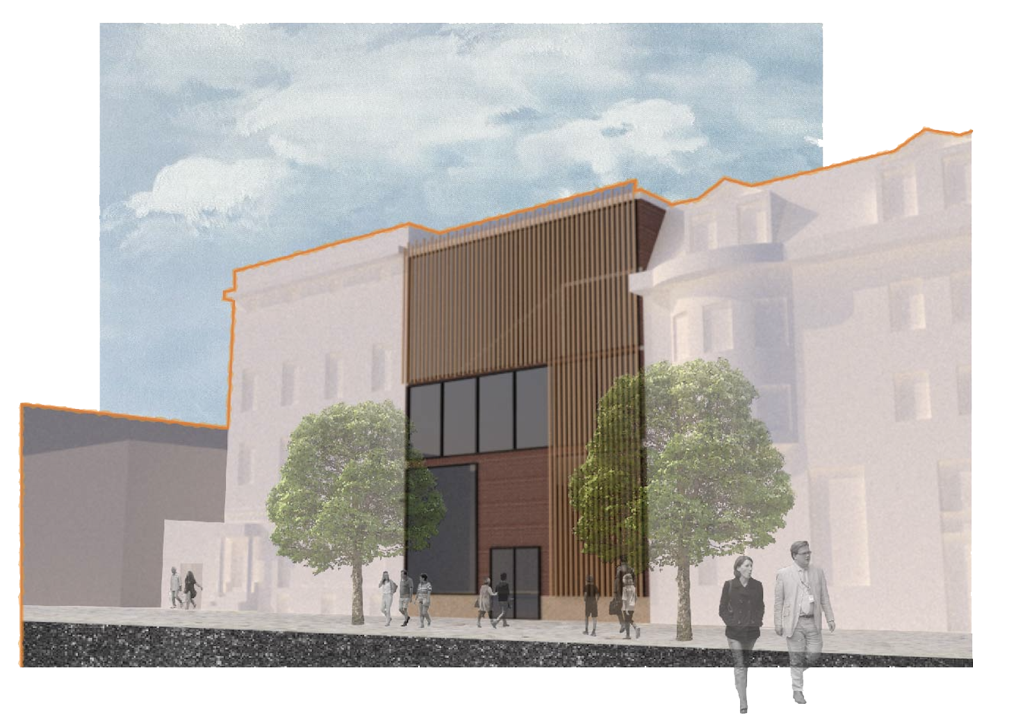 Charles St. Library - Street Perspective